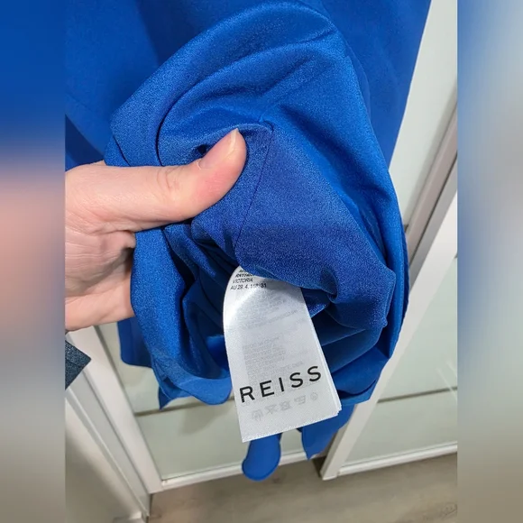 Reiss Victoria capped sleeve midi dress, Blue Royal Color - Picture 13 of 17